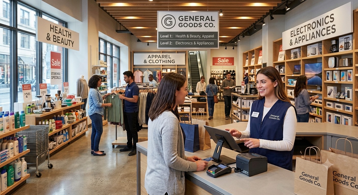 Retail store showcasing diverse consumer products